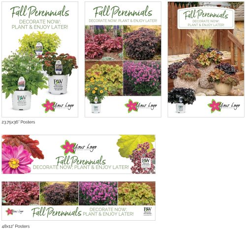 'Fall Perennials - Decorate Now; Plant & Enjoy Later' Signage